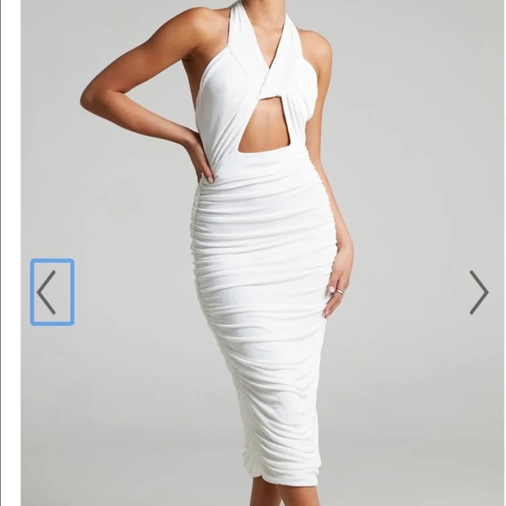 Showpo White Backless Halter Dress